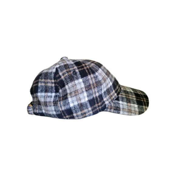 Evereve Plaid Baseball Cap Hat Adjustable Brown Black Fall - Picture 3 of 6